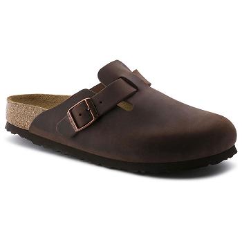 Dámské Boston Birkenstock Soft Footbed Oiled Læder Káva | CZ 319YXF